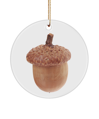 Acorn Ornament - Acorn Decor - Fall Home Decor - Circle Oval Ceramic Acorn Ornaments