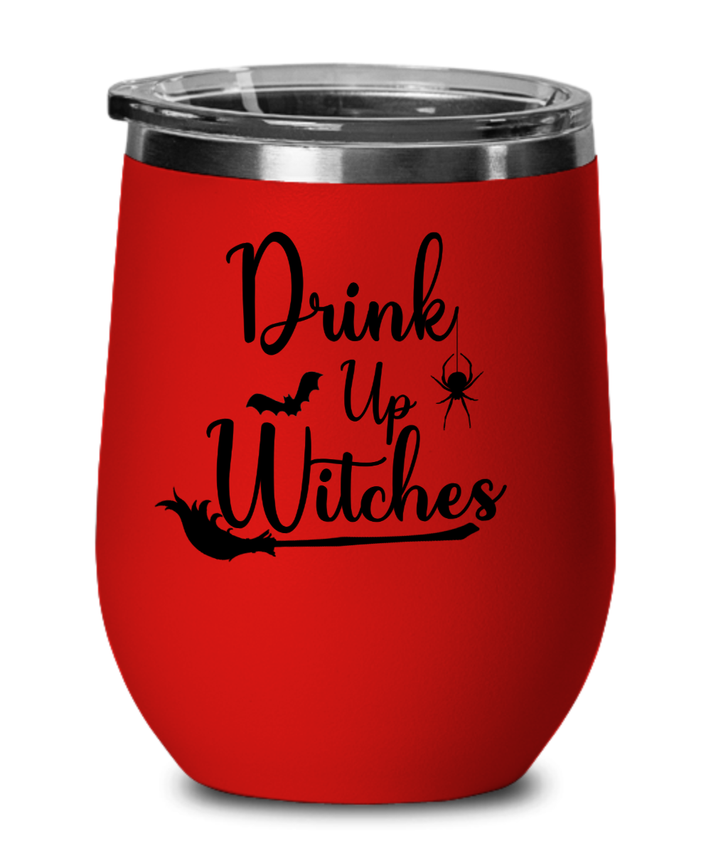 Drink Up Witches Wine Glasses - Halloween Drink Up Witches Party Favor Wine Glass