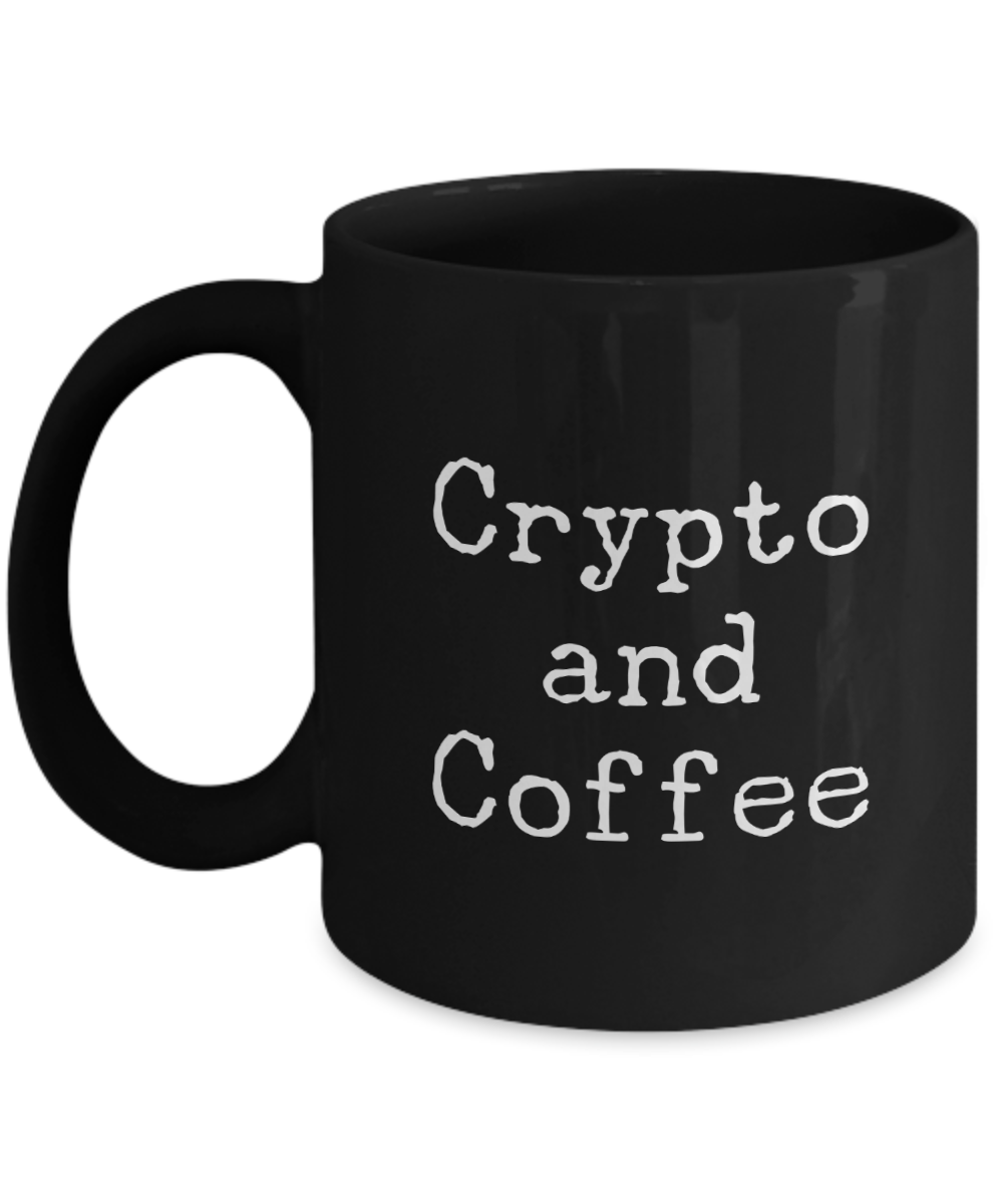 Crypto Mug Black - Cryptocurrency Mug - Bitcoin Mug - Stock Market Mug Ceramic Coffee Cup 11oz, 15oz