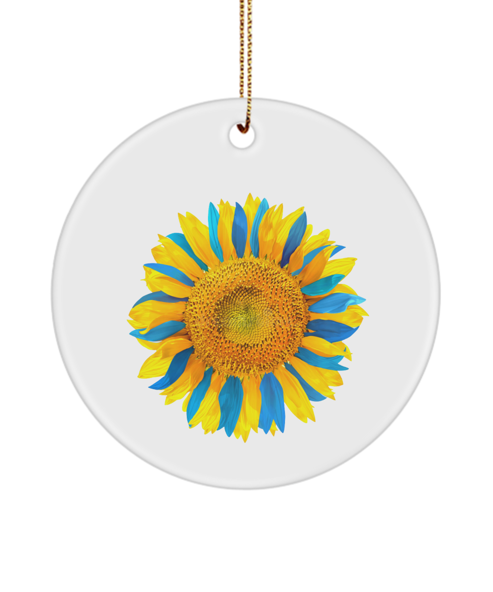 Ukraine Ornament - Ukraine Sunflower Ceramic Flag Ornament
