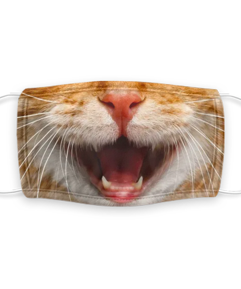 Cat Face Mask Reusable - Reusable, Washable w/ Filter - 7 Layers Germ Protection