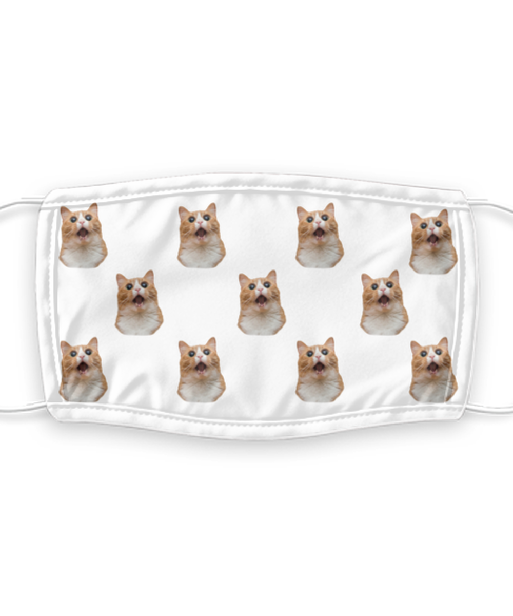 Cat Face Mask Reusable - Reusable, Washable w/ Filter - 7 Layers Germ Protection