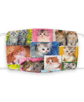 Cat Face Mask Reusable - Reusable, Washable w/ Filter - 7 Layers Germ Protection
