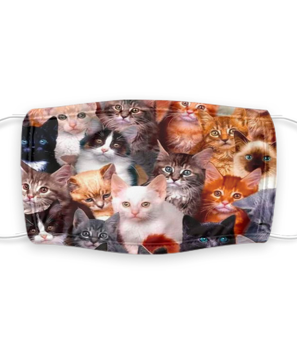 Cat Face Mask Reusable - Reusable, Washable w/ Filter - 7 Layers Germ Protection