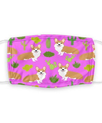 Corgi Face Mask - Reusable, Washable w/ Filter - 7 Layers Germ Protection