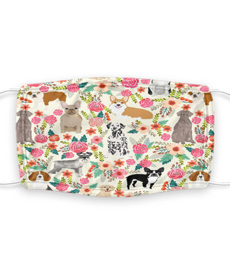 Dog Print Face Mask - Reusable, Washable w/ Filter - 7 Layers Germ Protection