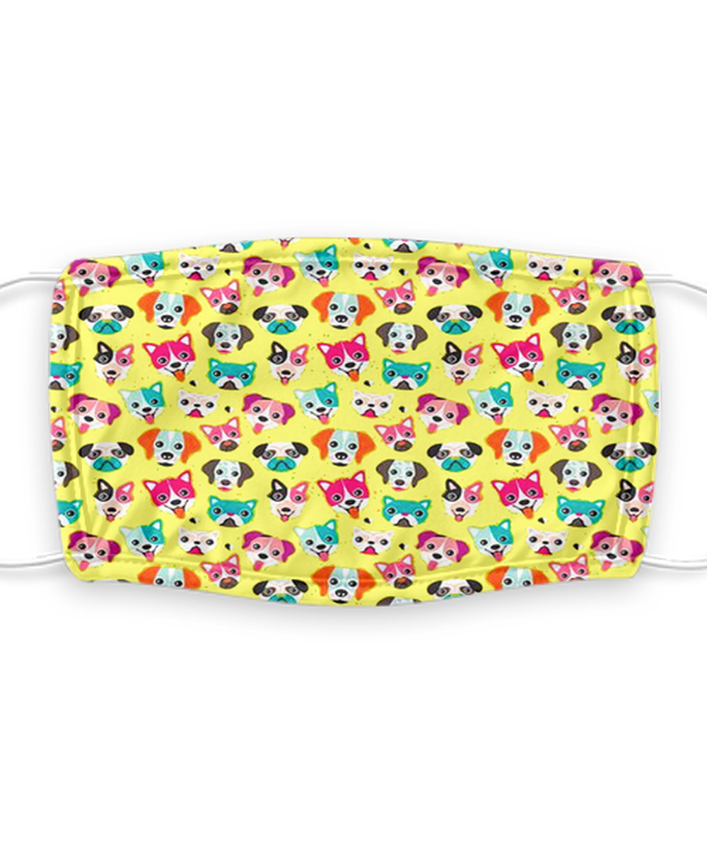Dog Print Face Mask - Reusable, Washable w/ Filter - 7 Layers Germ Protection