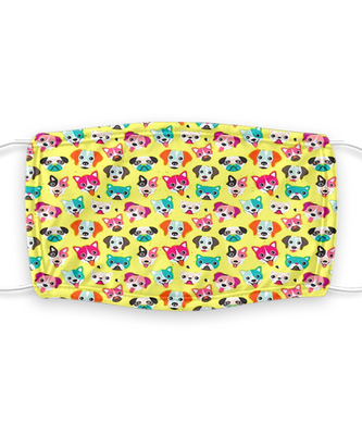 Dog Print Face Mask - Reusable, Washable w/ Filter - 7 Layers Germ Protection