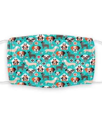 Dog Print Face Mask - Reusable, Washable w/ Filter - 7 Layers Germ Protection