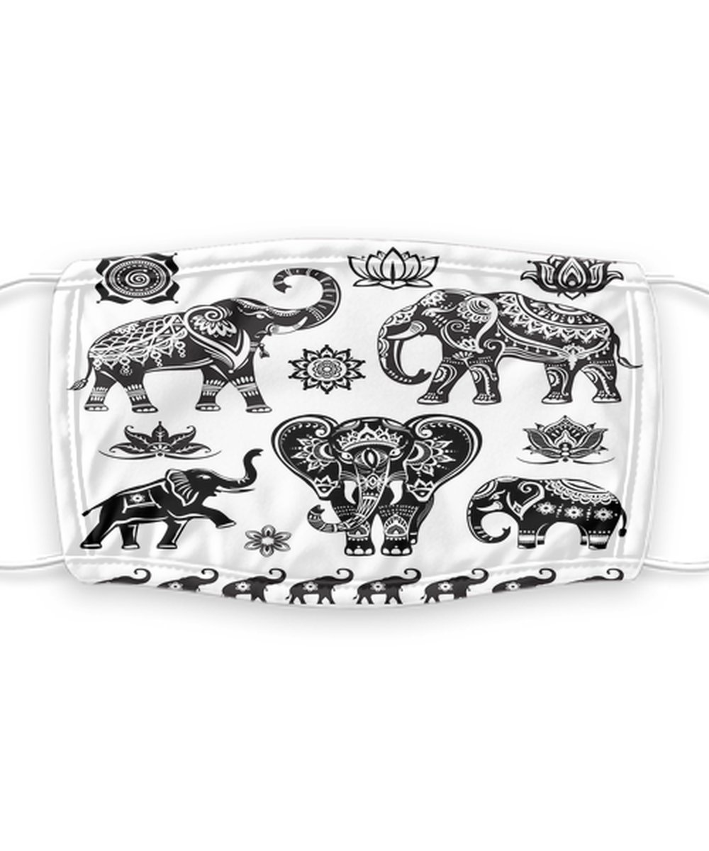 Elephant Face Mask - Reusable, Washable w/ Filter - 2 Layers Germ Protection