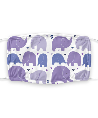 Elephant Face Mask - Reusable, Washable w/ Filter - 2 Layers Germ Protection