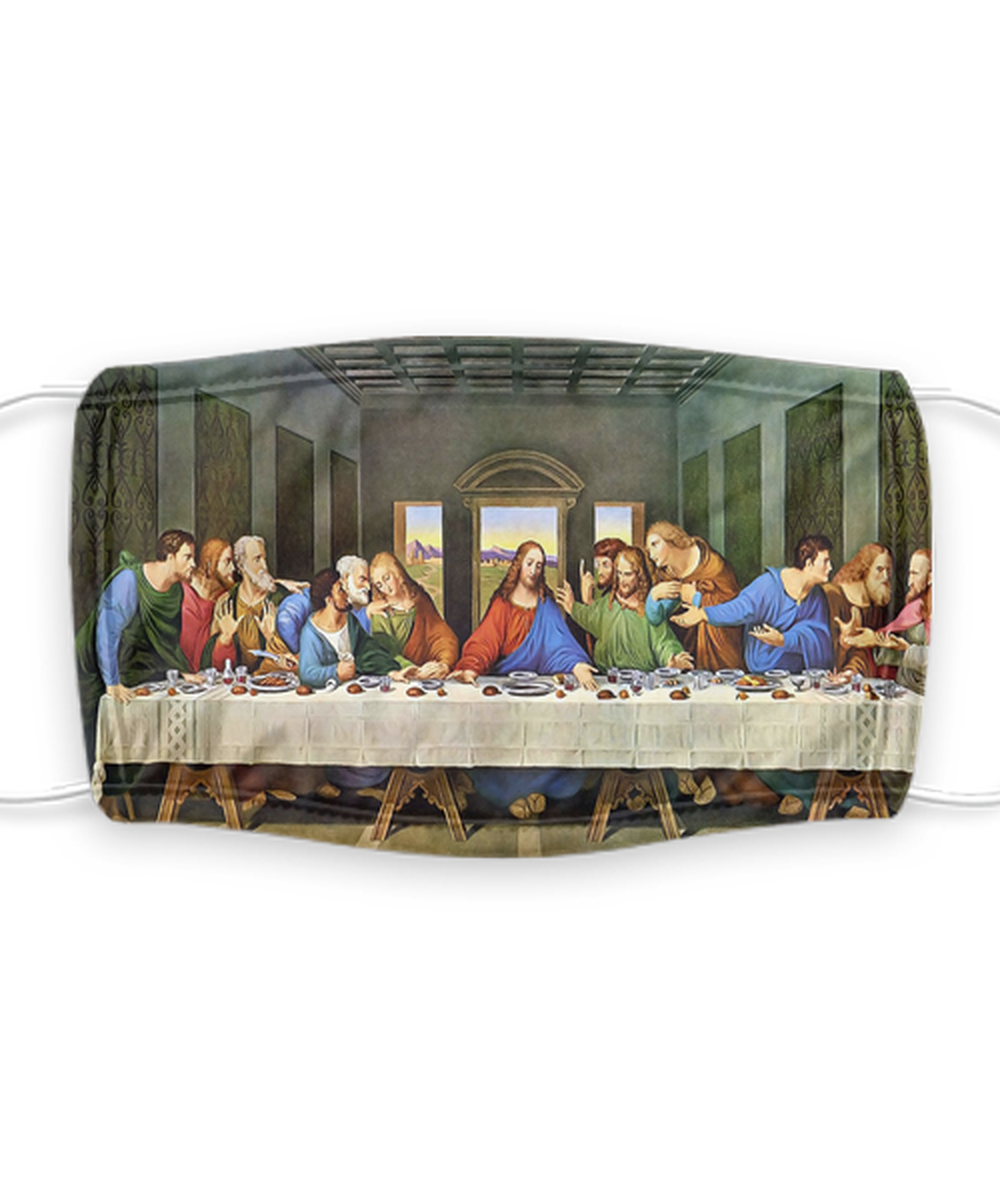 Christian Face Mask - Last Supper Face Mask - Reusable, Washable w/ Filter - 7 Layers Germ Protection