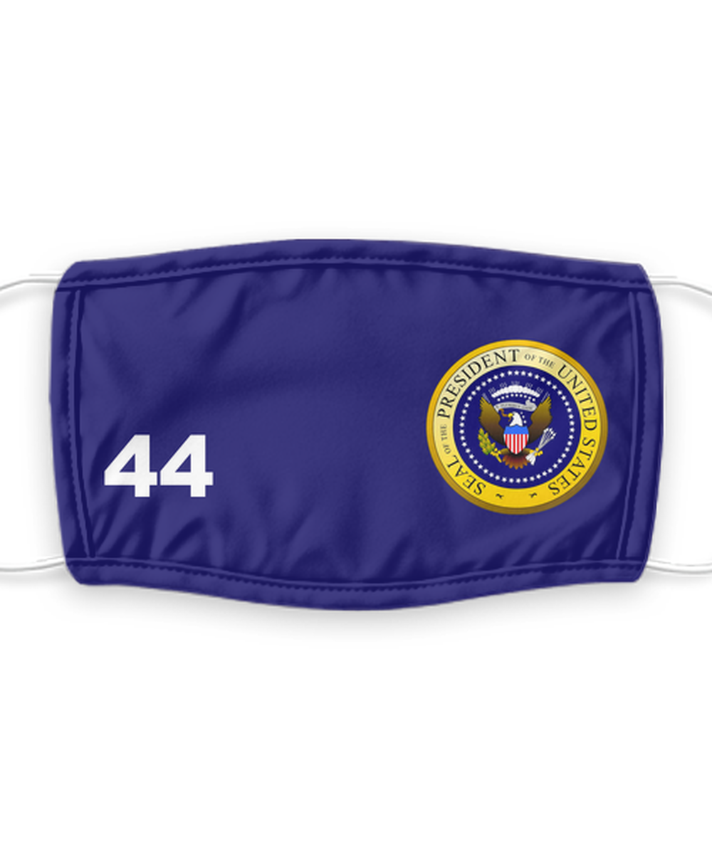 Barack Obama Face Mask - Presidential Seal Face Cover - Reusable, Washable w/ Filter - 7 Layers Germ Protection