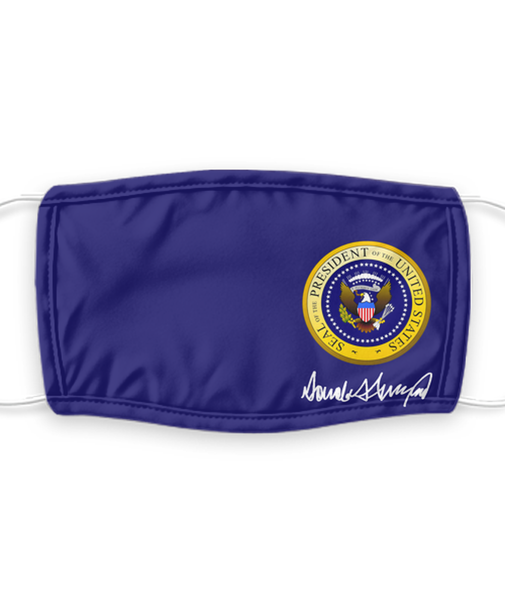 Donald Trump Face Mask - Presidential Seal Face Cover - Reusable, Washable w/ Filter - 7 Layers Germ Protection