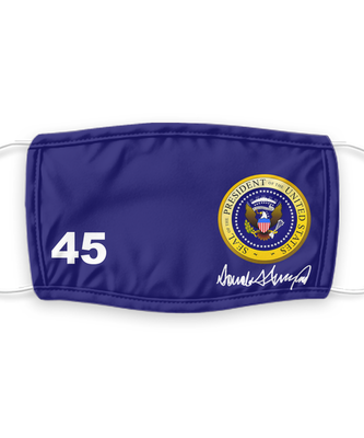 Donald Trump Face Mask - Presidential Seal Face Cover - Reusable, Washable w/ Filter - 7 Layers Germ Protection