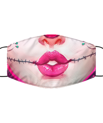 Halloween Day of The Dead Face Mask - Sugar Skull Reusable & Washable 2 Layers Germ Protection - Dia De Los Muertos