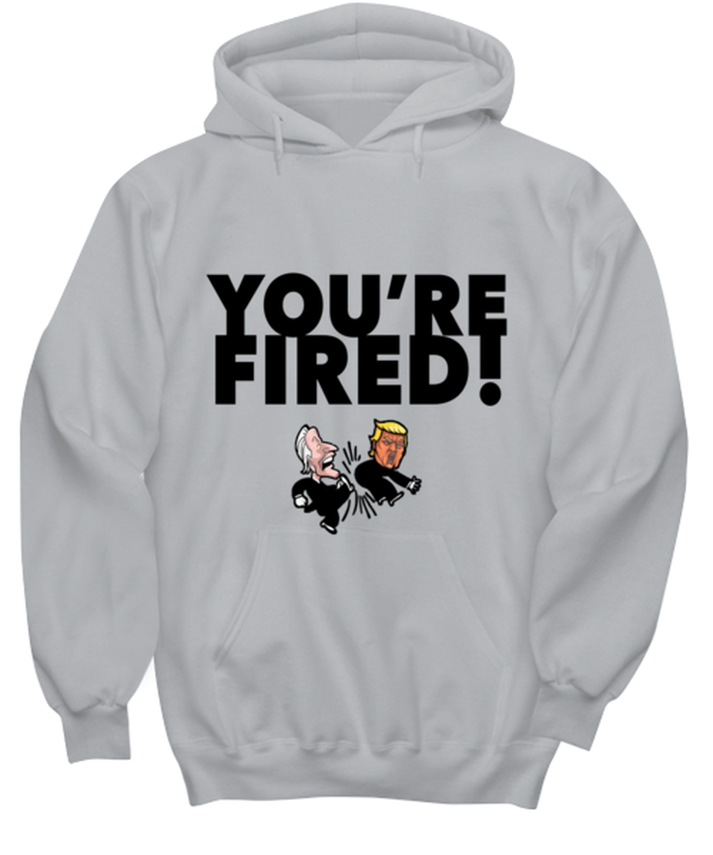 Funny Joe Biden "You're Fired Trump" Gag Hoodie Ash Gray