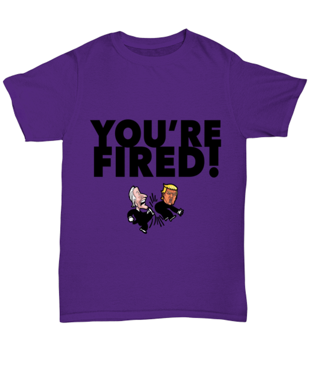 Funny Joe Biden "You're Fired Trump" Gag T-Shirt Unisex Purple