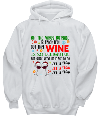 Funny Christmas Hoodie For Wine Lovers (White)
