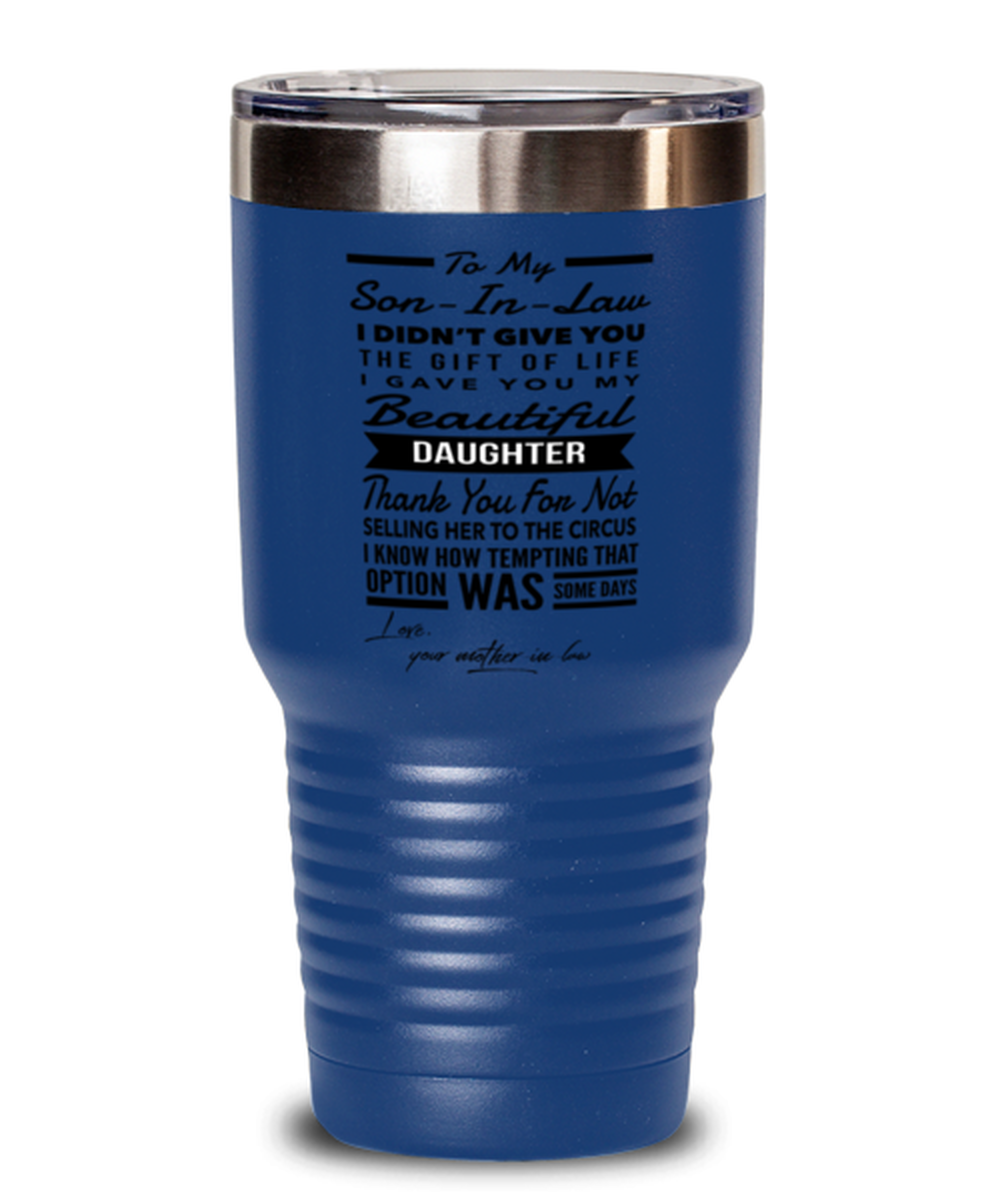 Son-In-Law From Mother-In-Law Tumbler Blue (30oz)