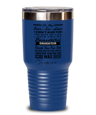 Son-In-Law From Mother-In-Law Tumbler Blue (30oz)