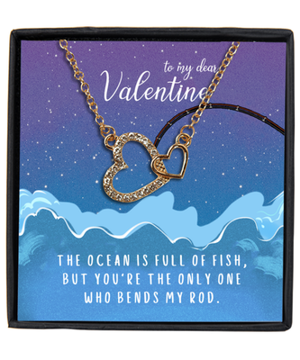 Valentine's Day Gifts For Her, Wife, Fiance, Girlfriend, Women | Luxury Gold-Plated Heart Necklace |Funny Message Card