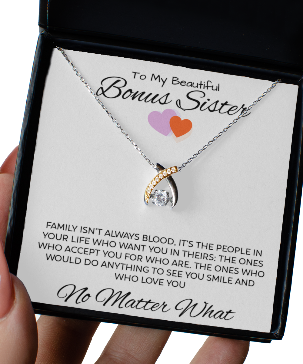 Bonus Sister Gift - Sister in Law Gift, personalized gift for women for her ,Christmas gift ,birthday gift, crystals jewelry,best friend gift