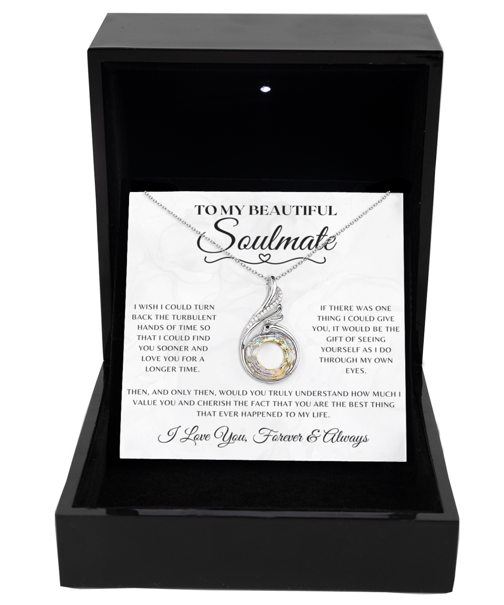 Soulmate Necklace With Message Card, Soulmate Birthday, Soulmate Anniversary, Soulmate Christmas, Phenix Necklace
