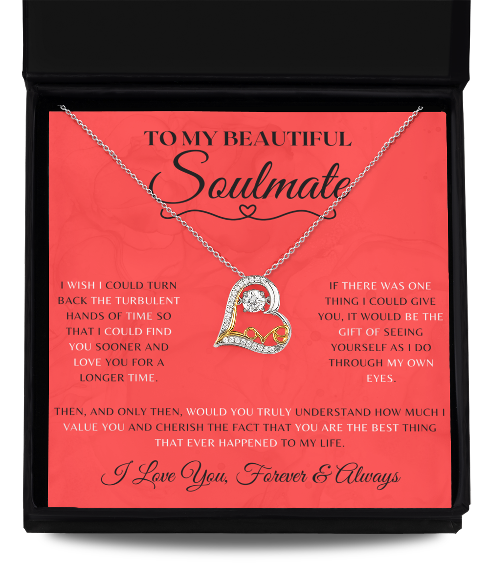 Soulmate Necklace With Message Card, Soulmate Birthday, Soulmate Anniversary, Soulmate Christmas, Phoenix Jewelry Necklace, Heart Dance Necklace
