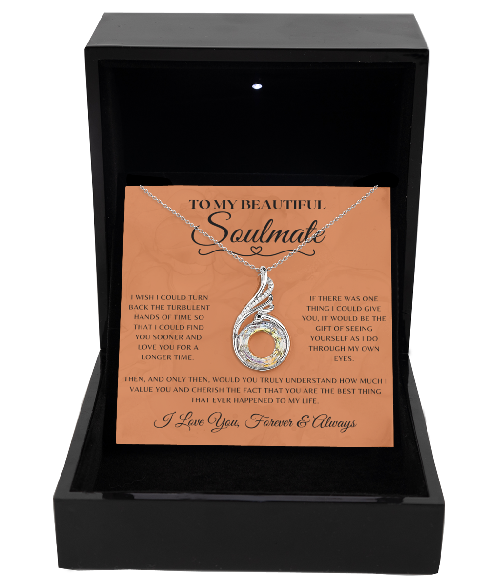 Soulmate Necklace With Message Card, Phoenix Necklace, Soulmate Birthday, Soulmate Anniversary, Soulmate Christmas, Jewelry