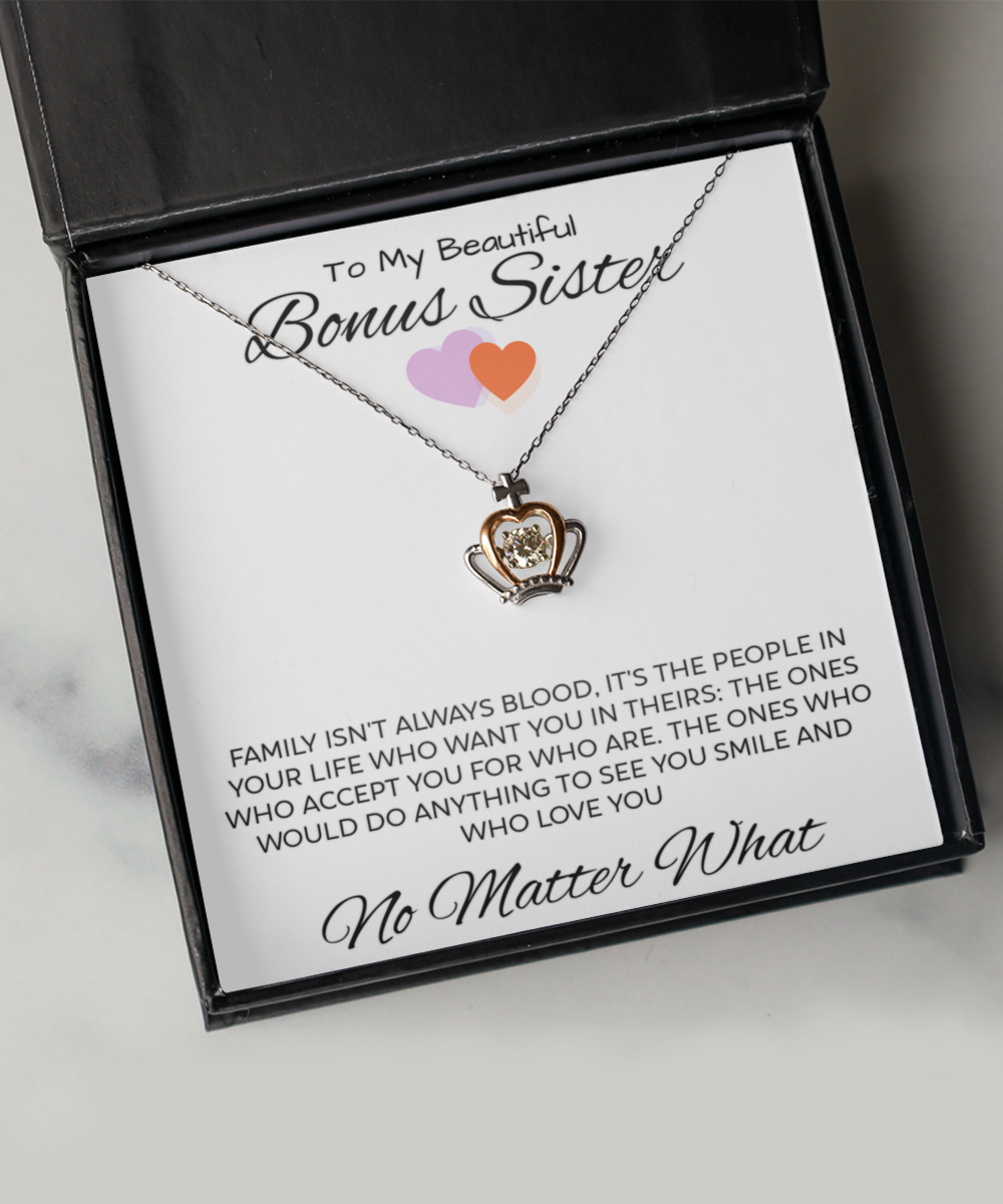 Bonus Sister Gift - Sister in Law Gift, personalized gift for women for her ,Christmas gift ,birthday gift, crystals jewelry,best friend gift
