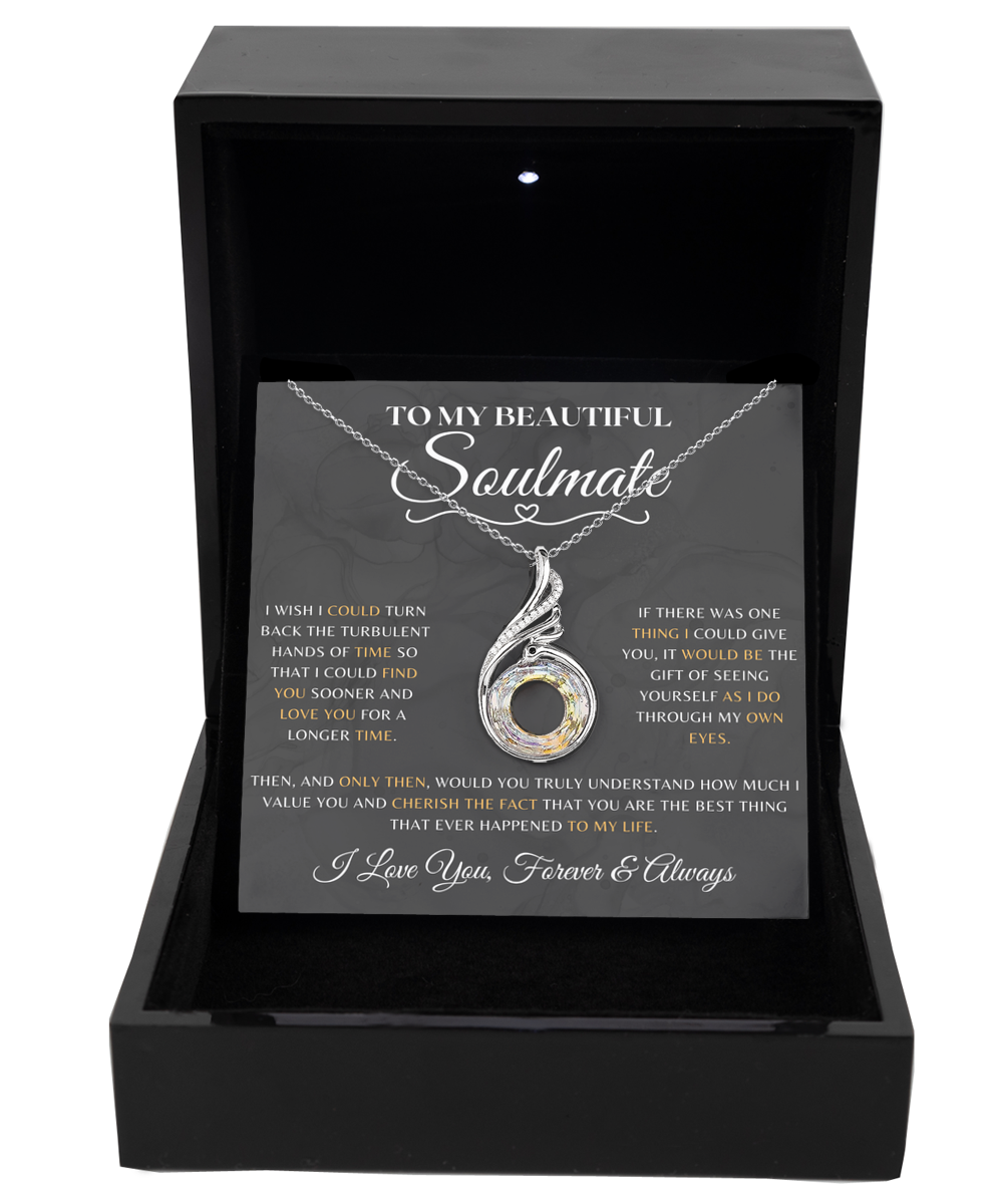 Soulmate Necklace With Message Card, Phoenix Necklace, Soulmate Birthday, Soulmate Anniversary, Soulmate Christmas, Jewelry Necklace