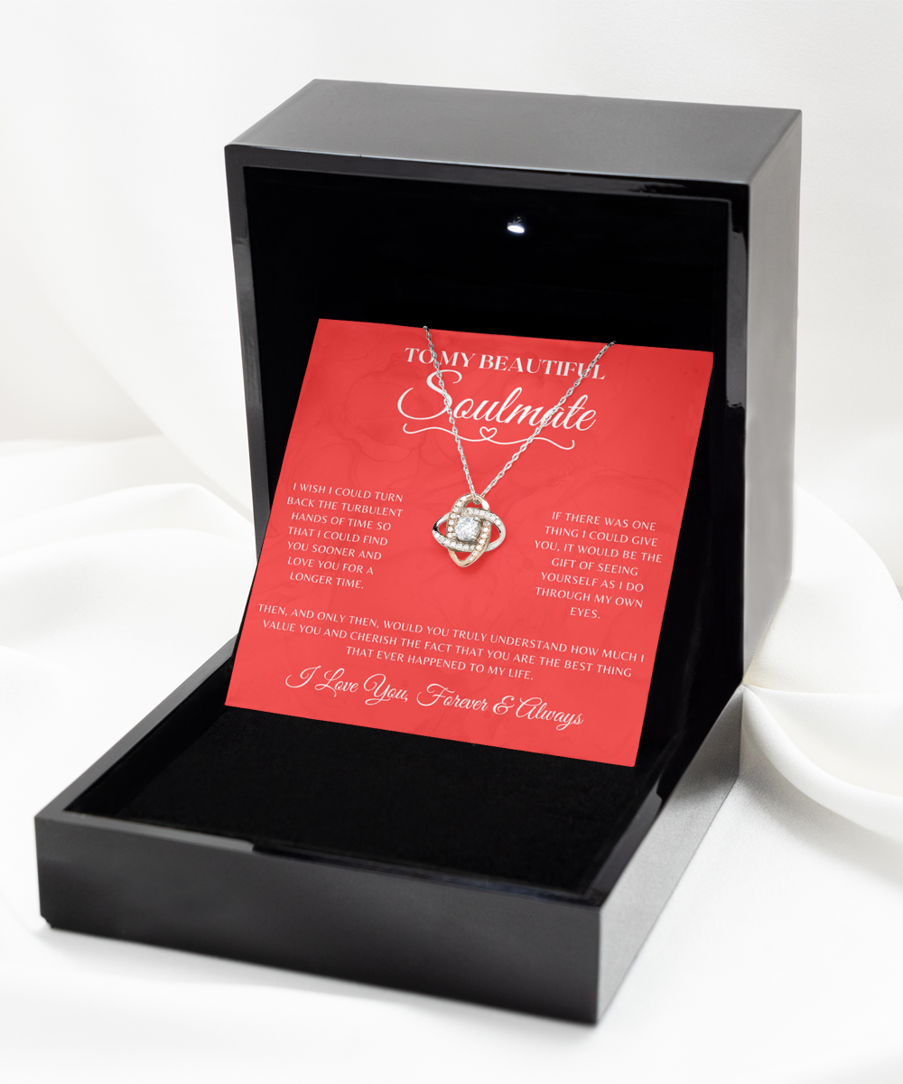 Soulmate Necklace With Message Card, Soulmate Birthday, Soulmate Anniversary, Soulmate Christmas, Rose Gold Necklace