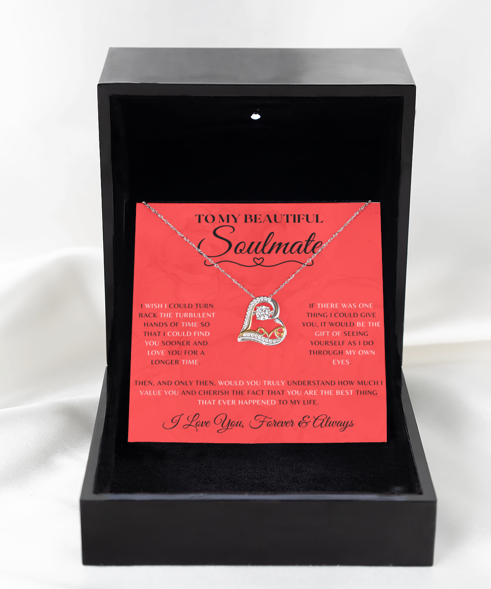 Soulmate Necklace With Message Card, Soulmate Birthday, Soulmate Anniversary, Soulmate Christmas, Phoenix Jewelry Necklace, Heart Dance Necklace