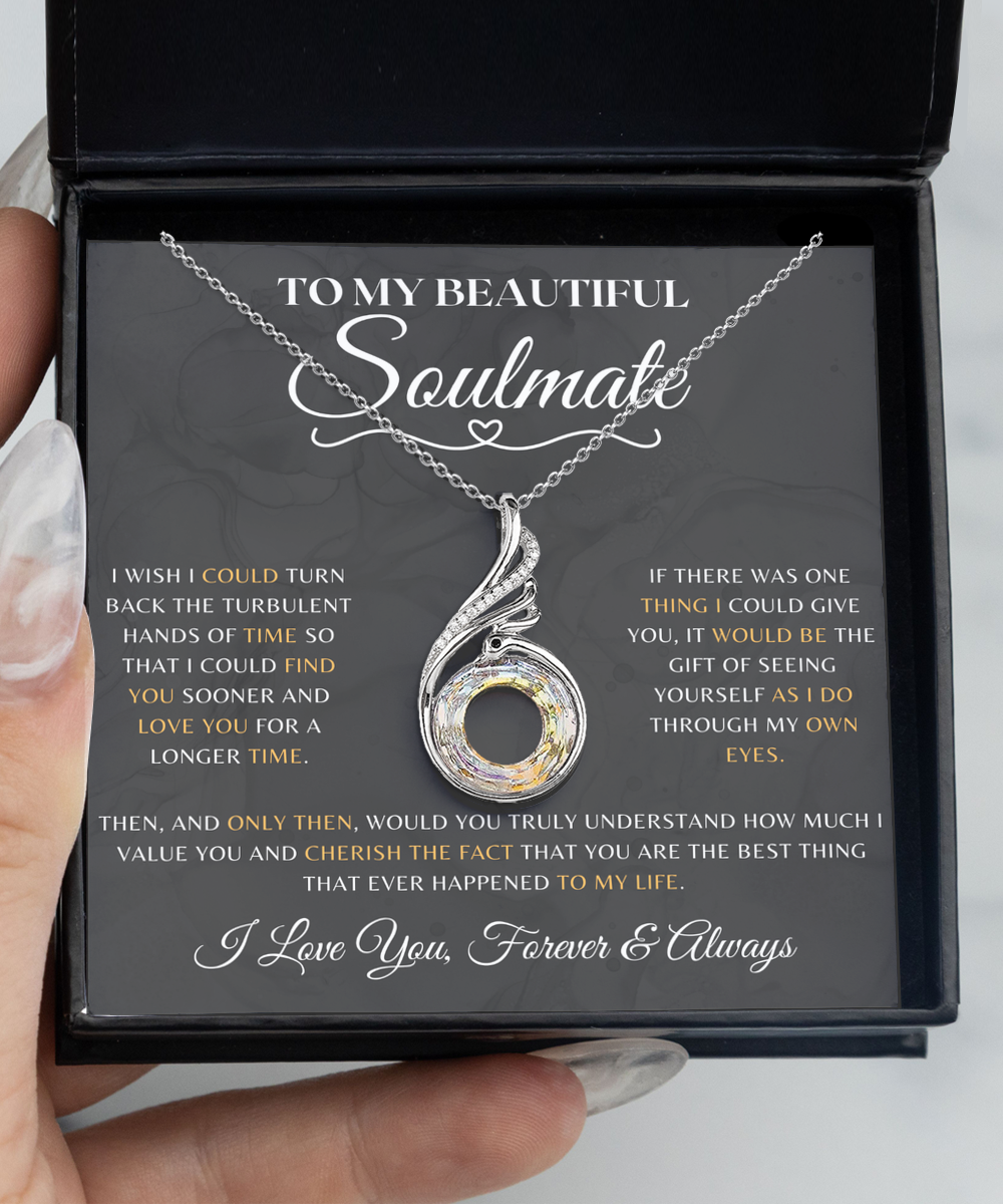 Soulmate Necklace With Message Card, Phoenix Necklace, Soulmate Birthday, Soulmate Anniversary, Soulmate Christmas, Jewelry Necklace