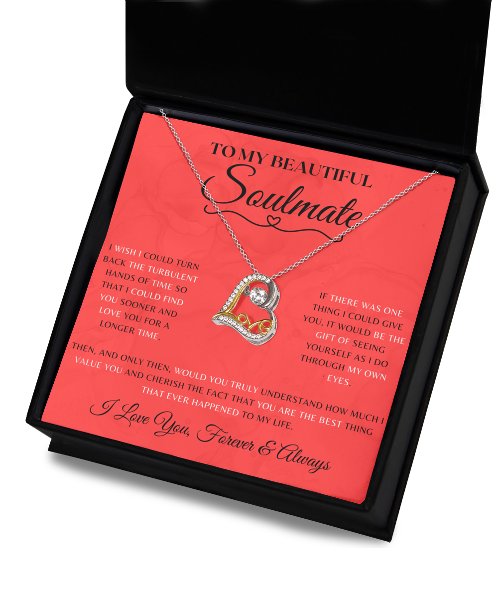 Soulmate Necklace With Message Card, Soulmate Birthday, Soulmate Anniversary, Soulmate Christmas, Phoenix Jewelry Necklace, Heart Dance Necklace