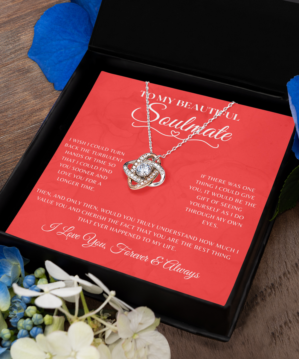 Soulmate Necklace With Message Card, Soulmate Birthday, Soulmate Anniversary, Soulmate Christmas, Rose Gold Necklace