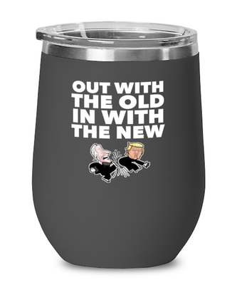 Funny Joe Biden New President Black Wine Glass - Gag Idea For Democractic Supporter