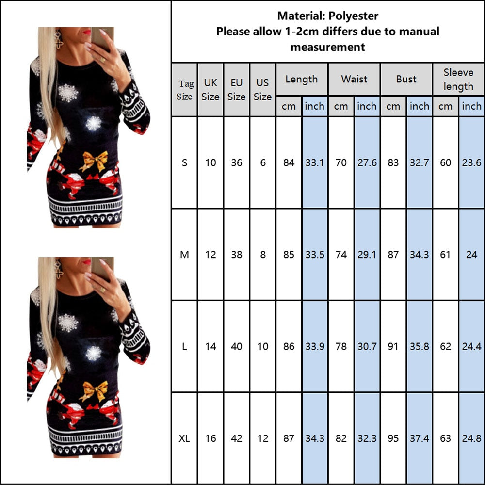 Women's Holiday Festive Mini Dress