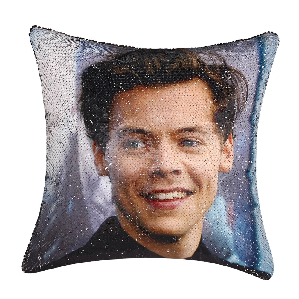 Custom Dog Pillow, Human Pillow | Personalized Portrait Mermaid Pillow Cover | Custom Sequin Pillowcase | Holiday Pillow Gift Idea