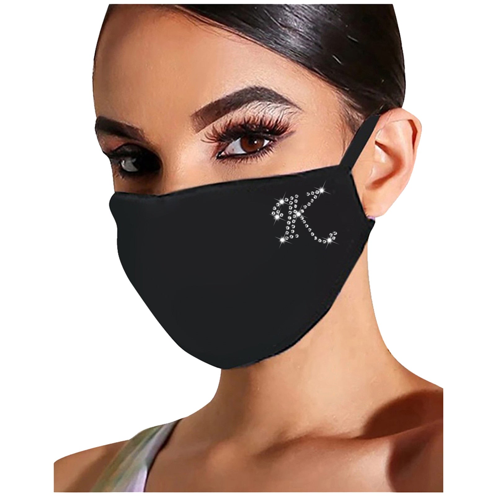 New Letter A-Z Face Masks women Dust Windproof Mask Drill Ice Cotton Mouth Masks Masque  masque lavable Halloween cosplay