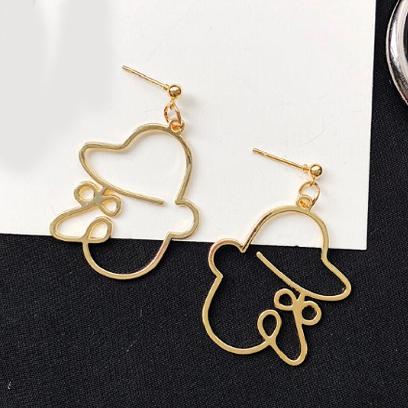 Profile Punk Human face Earrings Retro Alloy Metal Fashion Abstract Hollow Out Dangle Earrings 2020 New Hot Jewelry