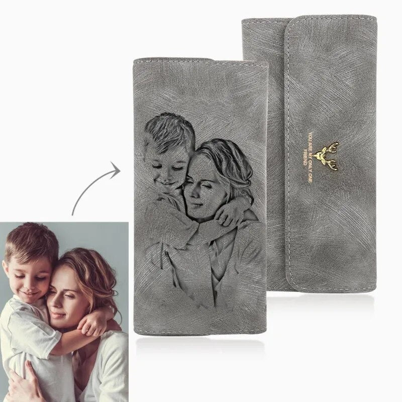 Wallet Picture Custom Wallet Ladies Long Lantern Wallet Custom Picture Engraving Pink Wallet Mother's Day Gift Purse Best Gift