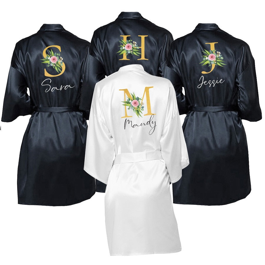 Personalized Bridesmaid Robes | Custom Monogram | Perfect Satin Bridal Party Favor | Birthday And Bridesmaid Gifts