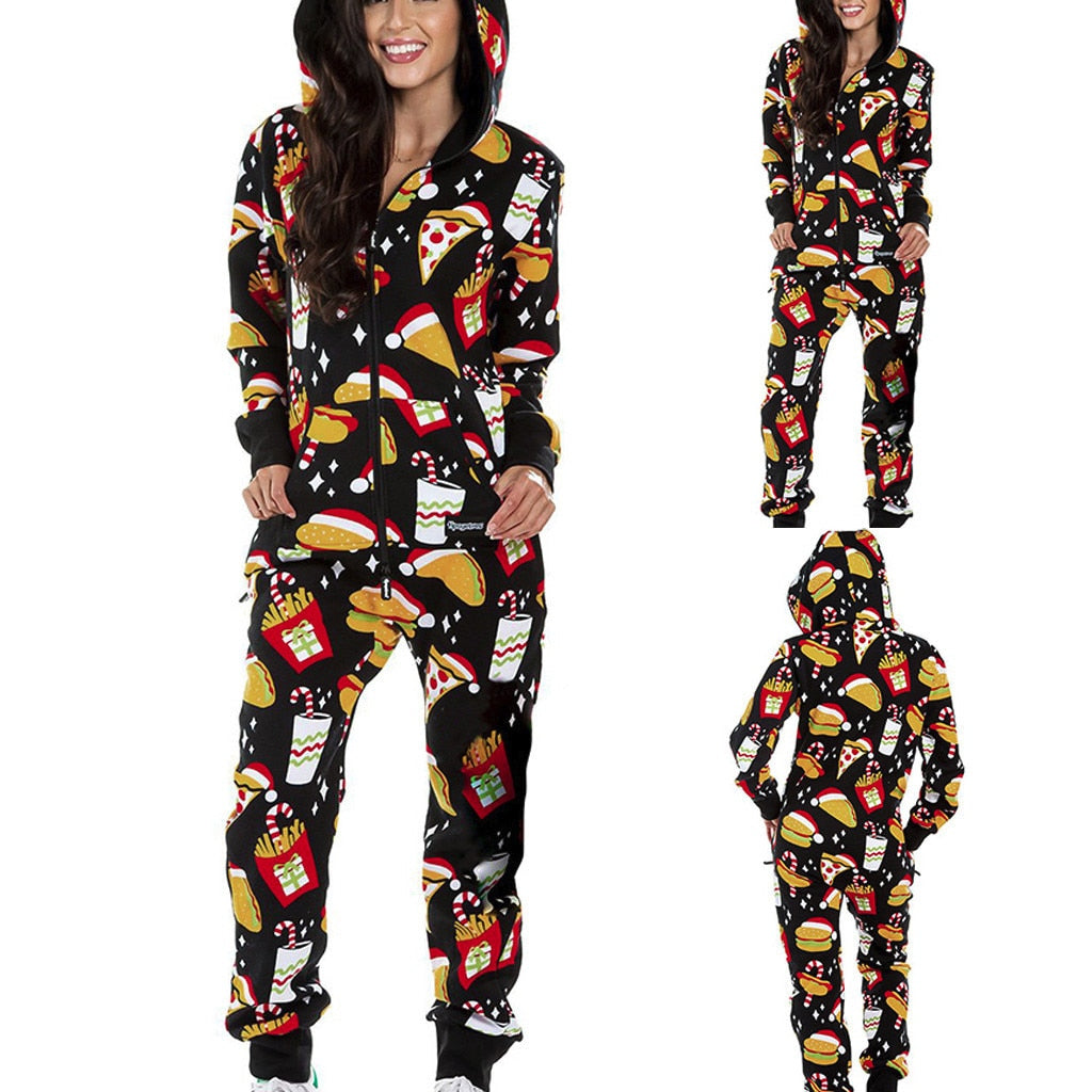 Hooded Holiday Pajamas Onesie