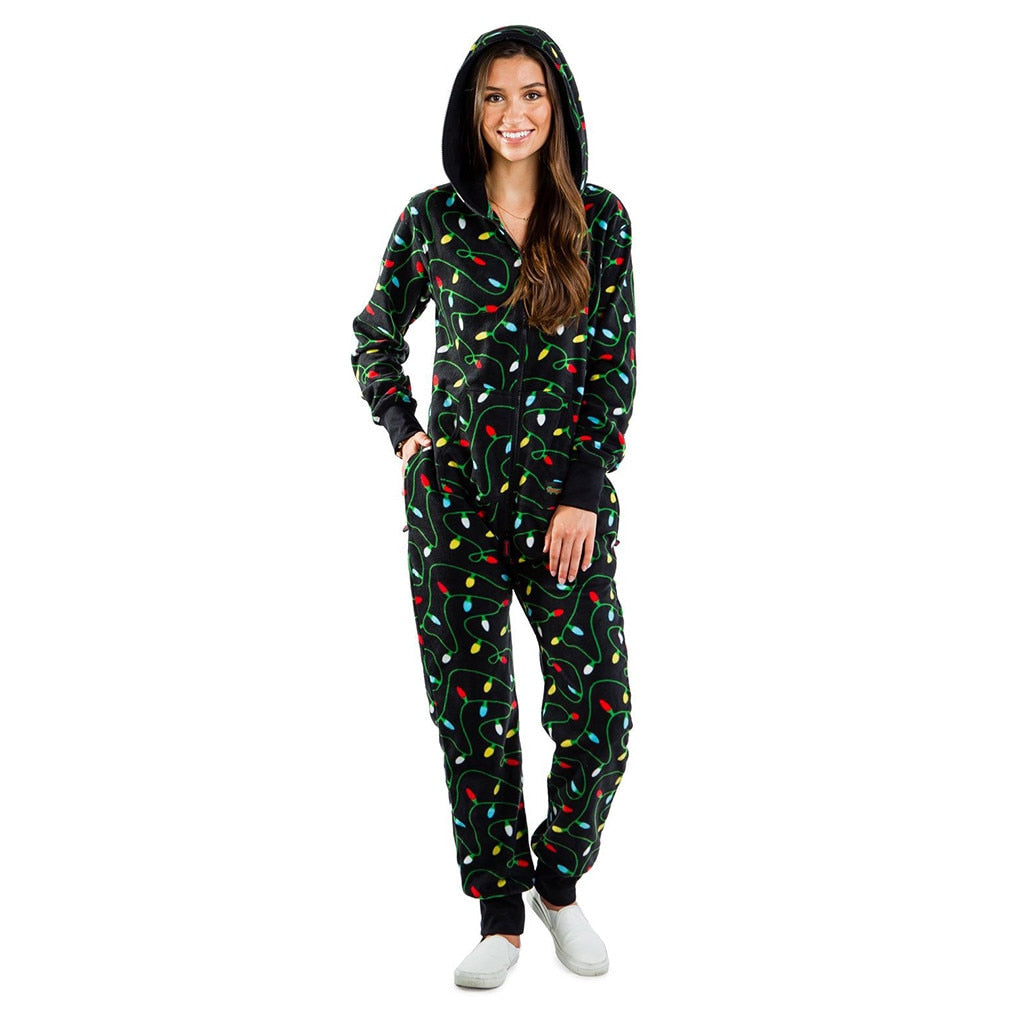 Hooded Holiday Pajamas Onesie