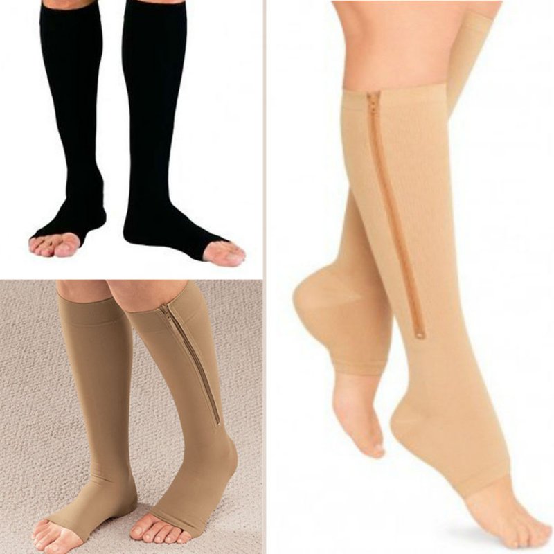 Toeless Compression Socks - Zipper Compression Socks - Women and Men