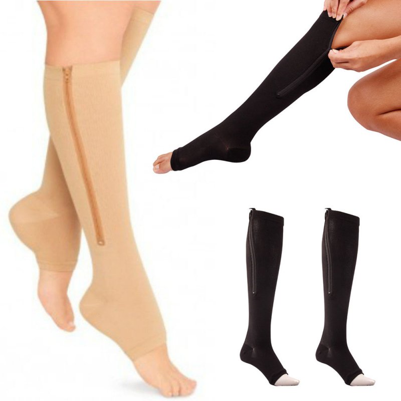 Toeless Compression Socks - Zipper Compression Socks - Women and Men