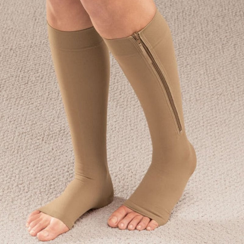 Toeless Compression Socks - Zipper Compression Socks - Women and Men