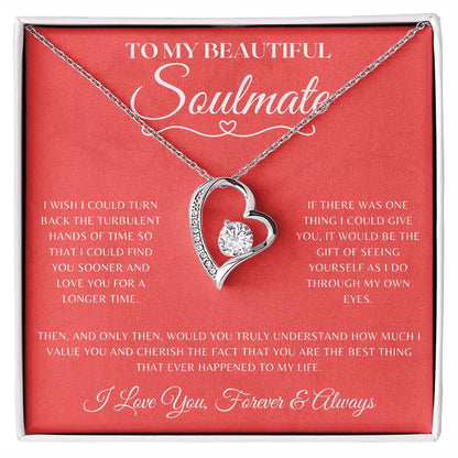 Soulmate Necklace With Message Card, Soulmate Birthday, Soulmate Anniversary, Soulmate Christmas, Jewelry Necklace, Forever Love Necklace